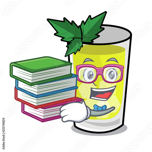 Student with book mint julep mascot cartoon
