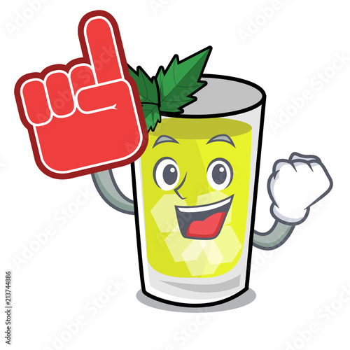 Foam finger mint julep mascot cartoon