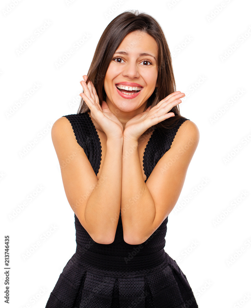 Surprised happy young woman Surprised happy young woman