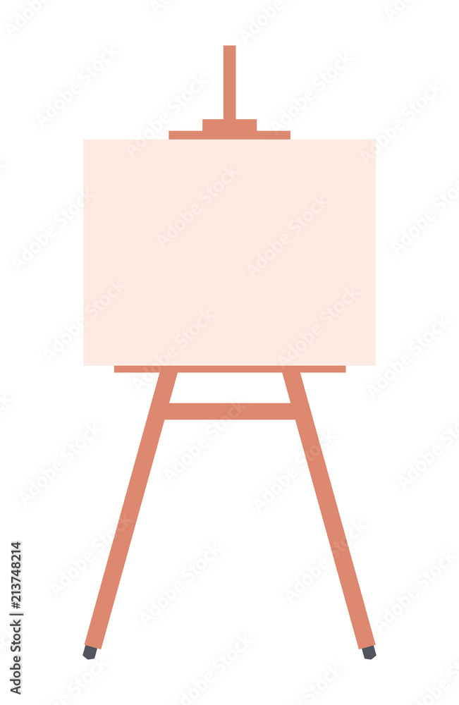 Bright Canvas on Wooden Stand Isolated on White Bright Canvas on Wooden Stand Isolated on White