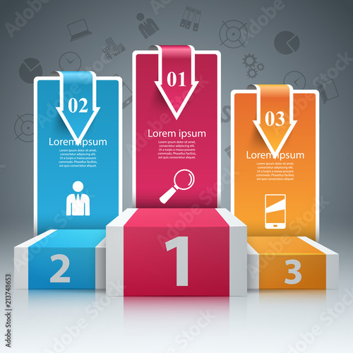 Pedestal for winners - business infographic. Vector eps 10