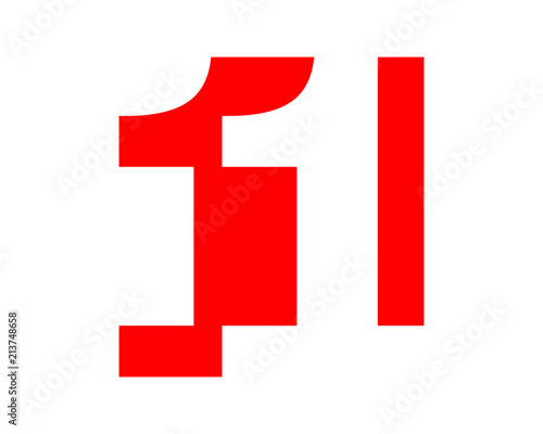 red gestalt typography typeset logotype numeral numeric nominal image vector icon