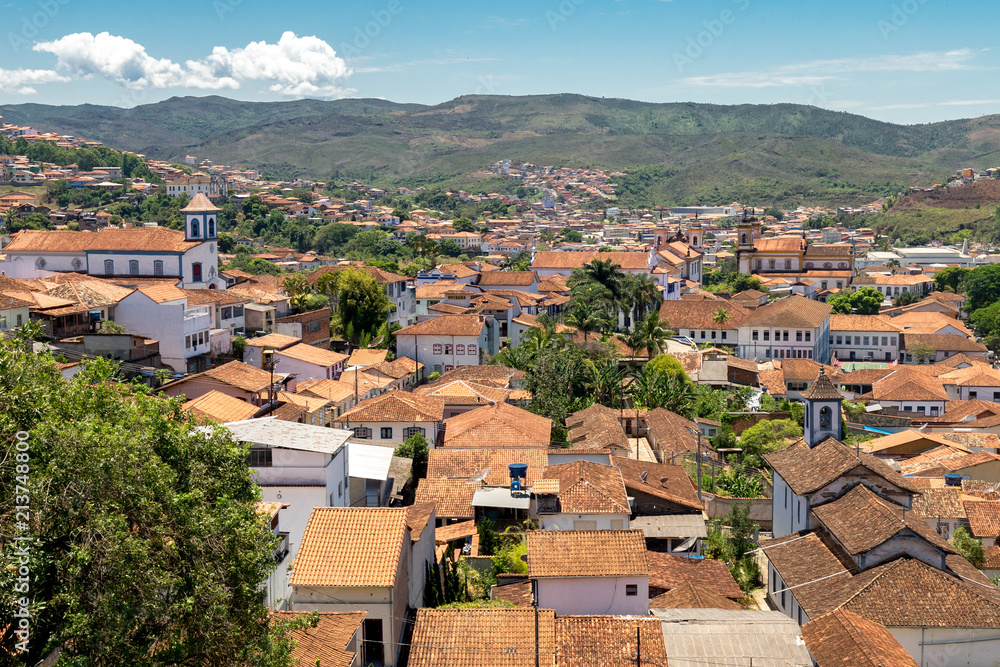 Colonial town Mariana in Minas Gerais, Brazil