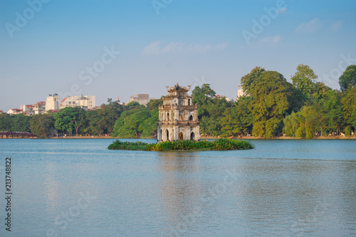 Konstfotografi Turtle Tower on the Returned Sword Lake. Hanoi. Vietnam