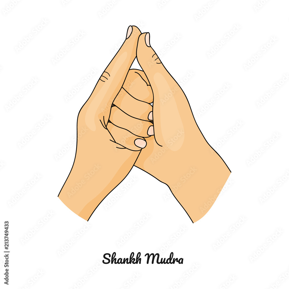 Shankh Mudra Gesture Of Shell Vector Stock ベクター Adobe Stock Shankh Mudra Gesture Of Shell Vector Stock ベクター Adobe Stock