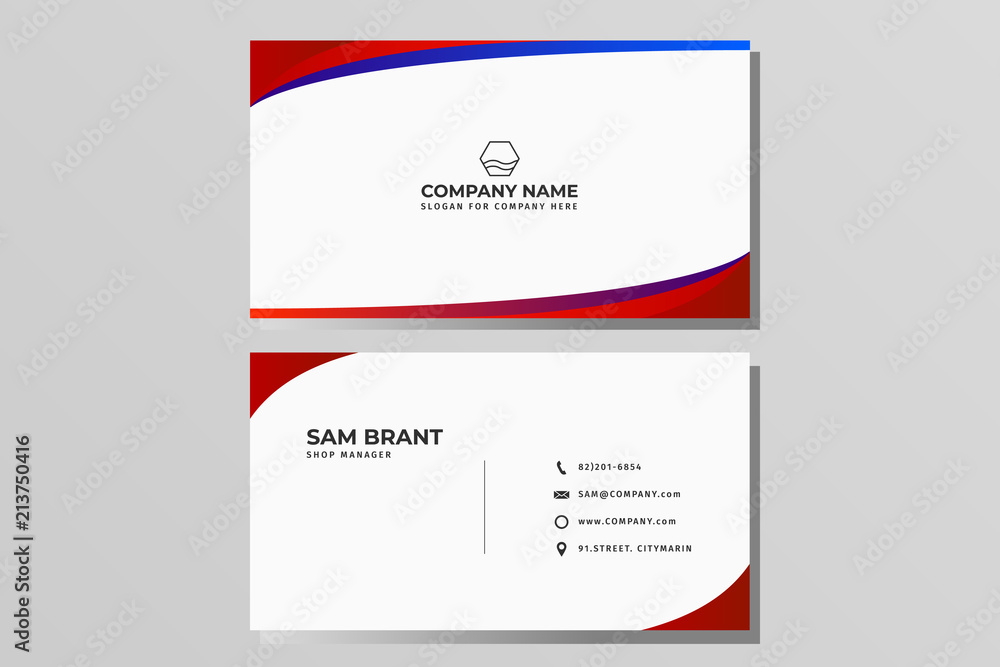 Modern creative business card and name card,horizontal simple clean template vector design, layout in rectangle size.