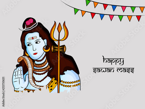 Illustration of hindu festival Sawan Mass Background