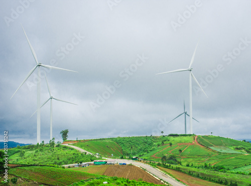 Windmill Turbine Electricity Farm, Thailand