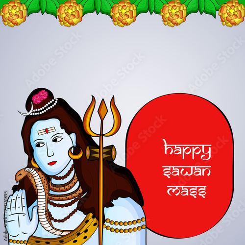 Illustration of hindu festival Sawan Mass Background