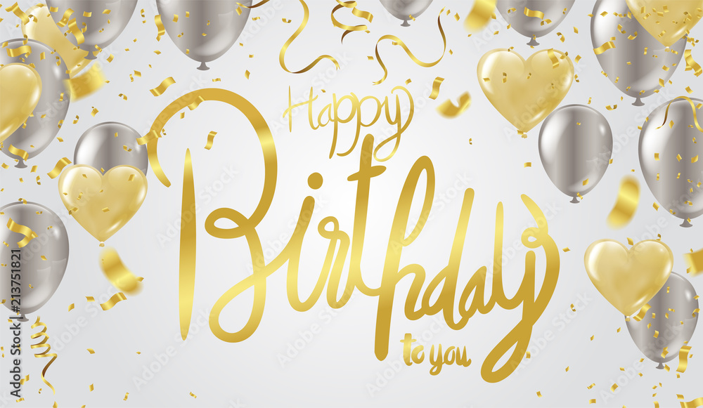 Happy birthday vector Celebration party print design. Handwritten modern brush lettering white background isolated vector