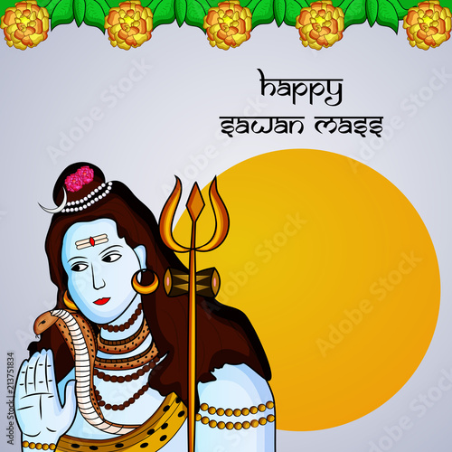 Illustration of hindu festival Sawan Mass Background
