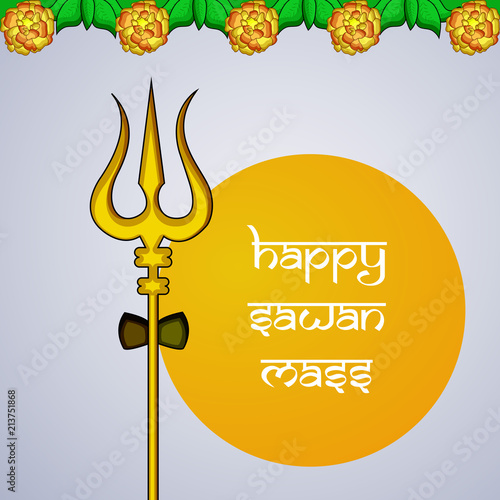 Illustration of hindu festival Sawan Mass Background
