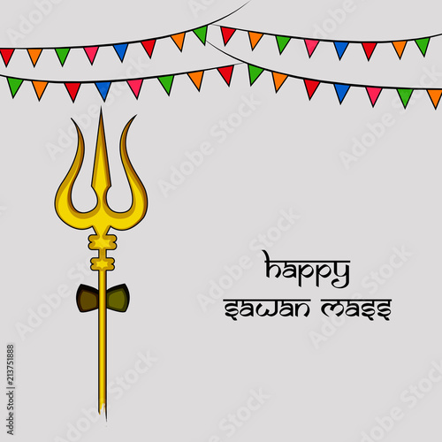 Illustration of hindu festival Sawan Mass Background