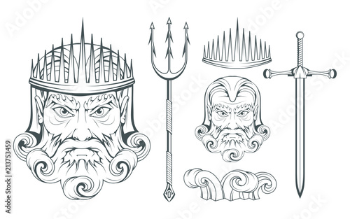 Bild auf Leinwand Poseidon - Ancient Greek supreme sea god