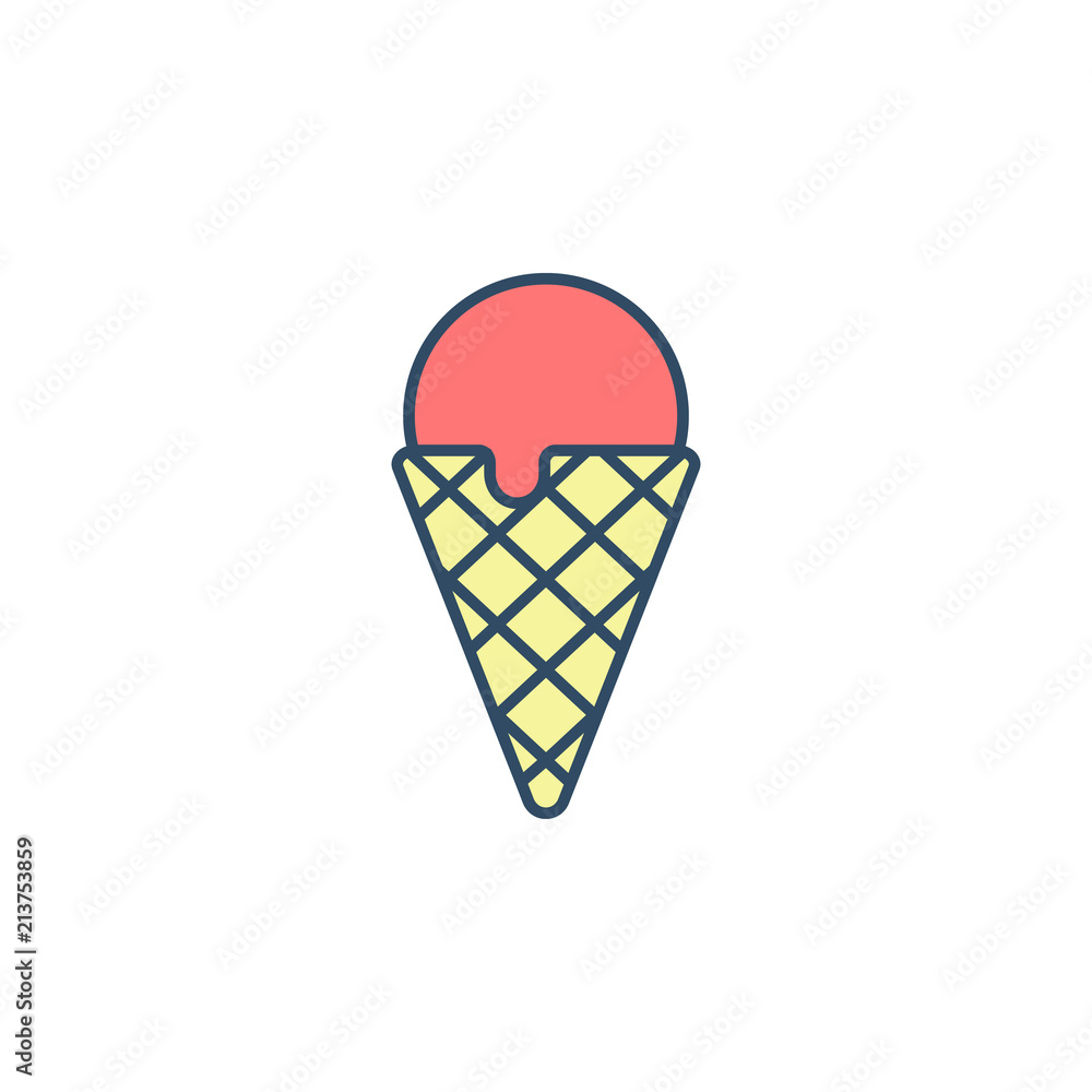 ice cream in horn colored dusk style icon. Element of ice cream icon for mobile concept and web apps. Dusk style ice cream in horn icon can be used for web and mobile