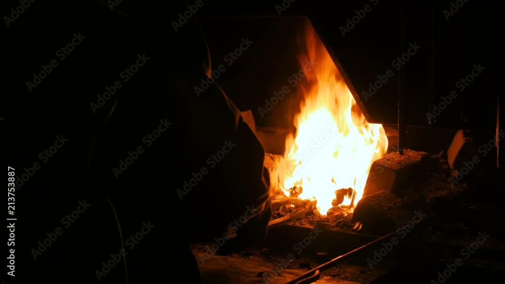 4 shots. Professional blacksmith working with metal on anvil at forge, workshop. Handmade, craftsmanship and blacksmithing concept 4 shots. Professional blacksmith working with metal on anvil at forge, workshop. Handmade, craftsmanship and blacksmithing concept