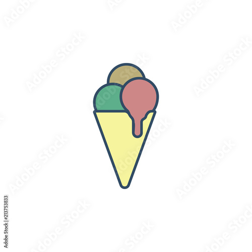 ice cream in horn colored dusk style icon. Element of ice cream icon for mobile concept and web apps. Dusk style ice cream in horn icon can be used for web and mobile