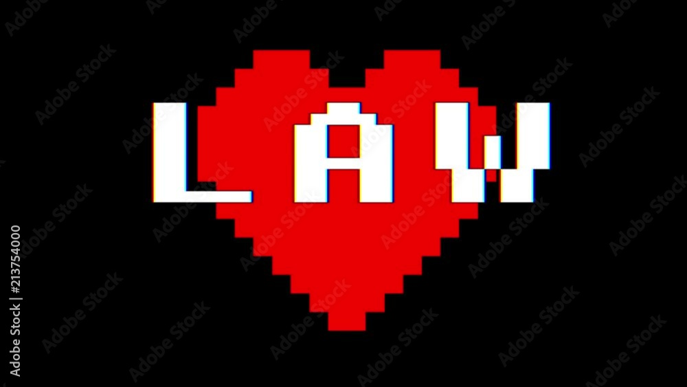 pixel heart LAW word text glitch interference screen seamless loop animation background new dynamic retro vintage joyful colorful video footage pixel heart LAW word text glitch interference screen seamless loop animation background new dynamic retro vintage joyful colorful video footage