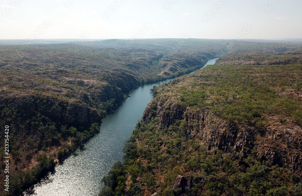 Panoramic view over Katherine river and Katherine Gorge in Nitmiluk National Park, Northern Territory of Australia Panoramic view over Katherine river and Katherine Gorge in Nitmiluk National Park, Northern Territory of Australia