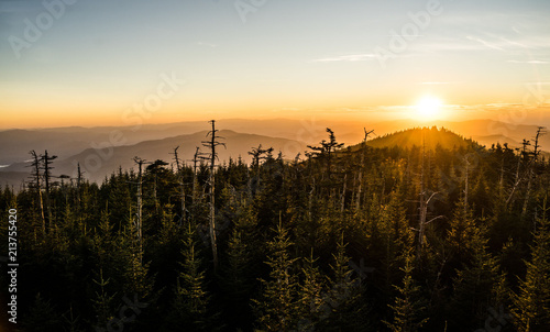 Great Smoky Mountains National Park Landscape View From Clingmans Dome Observation Tower.