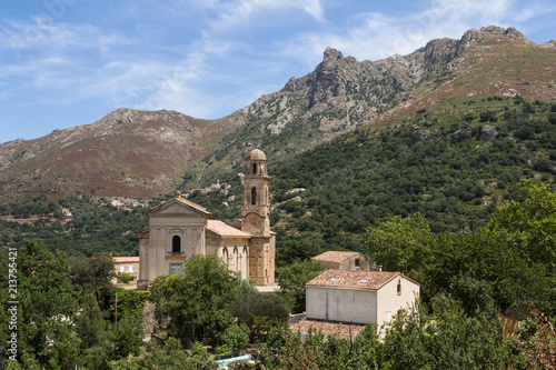An ancient traditional village in the mountains of Corsica in France