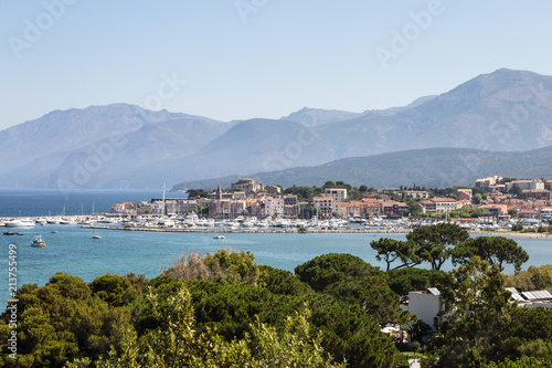 Stunning view of the tourist town of Calvi in Corsica in France
