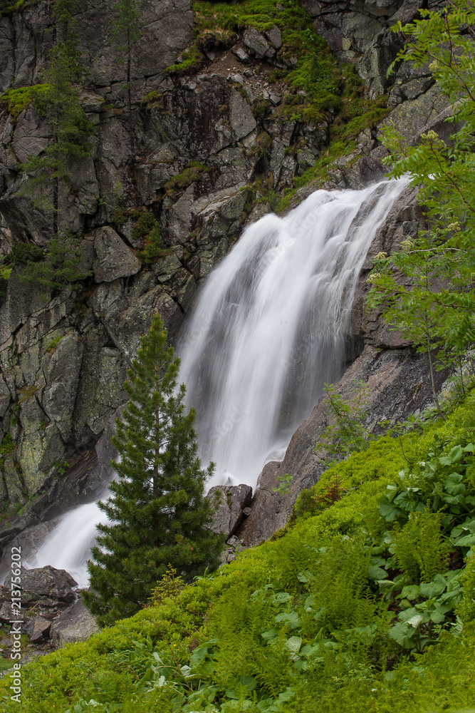 Waterfall in Tatra mountains. Morskie oko. 