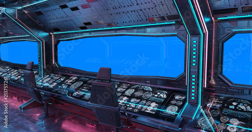Fototapeta Naklejka Na Ścianę i Meble -  Grunge Spaceship interior background 3D rendering