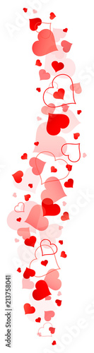 Red Hearts Banner Vertical