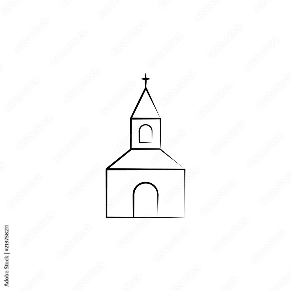 church sketch illustration. Element of wedding icon for mobile concept and web apps. Sketch style church icon can be used for web and mobile