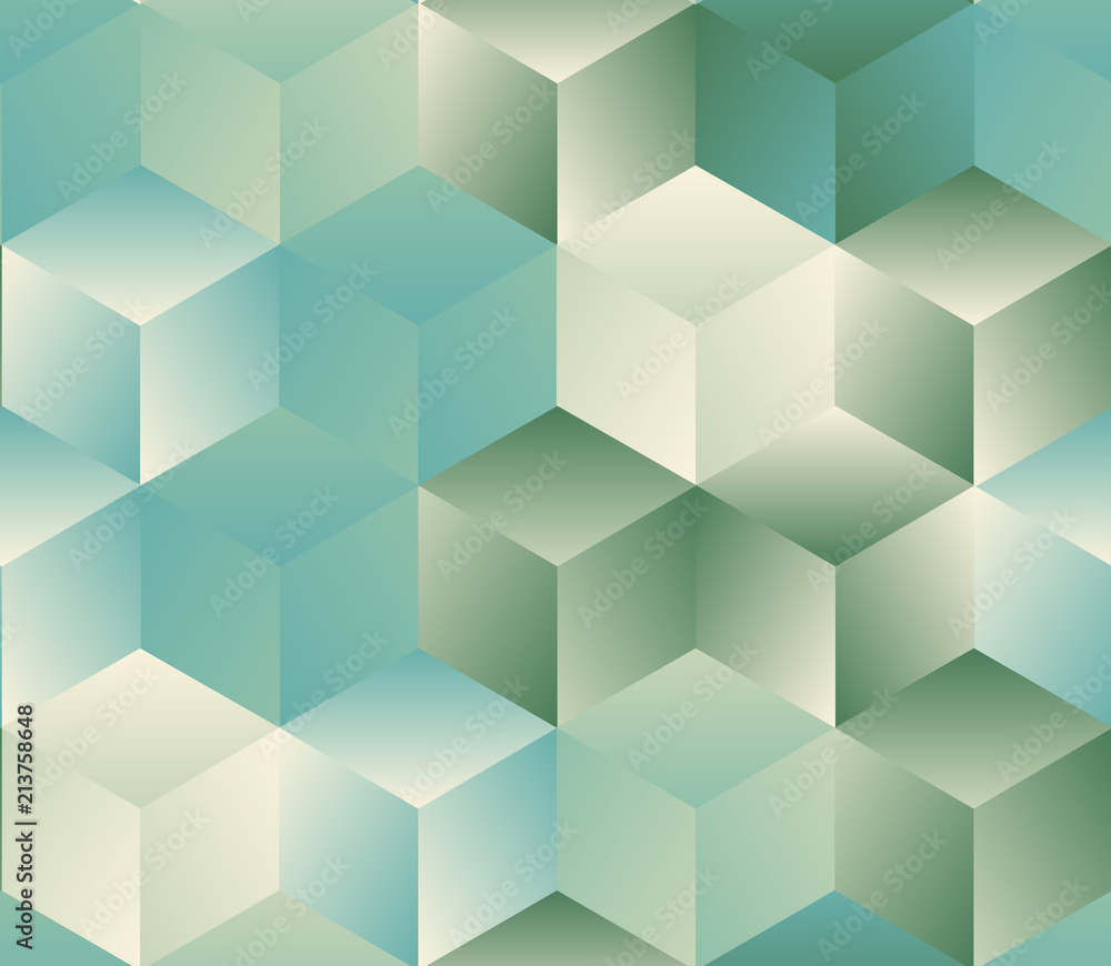 abstract seamless with translucent cubes in blue green tones abstract seamless with translucent cubes in blue green tones