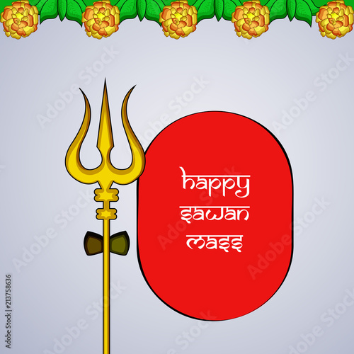 Illustration of hindu festival Sawan Mass Background