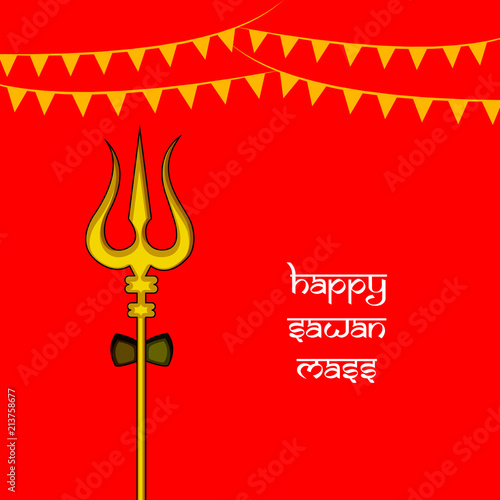 Illustration of hindu festival Sawan Mass Background