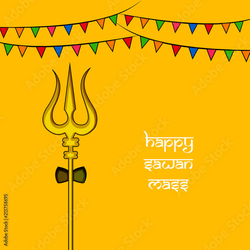 Illustration of hindu festival Sawan Mass Background