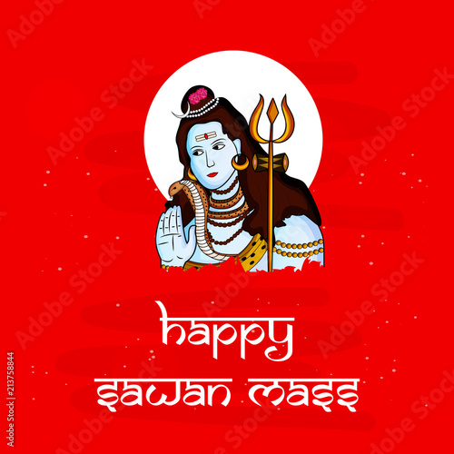 Illustration of hindu festival Sawan Mass Background