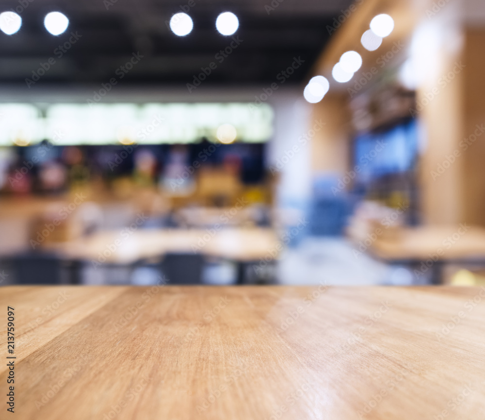 Table top counter Blur Bar restaurant background