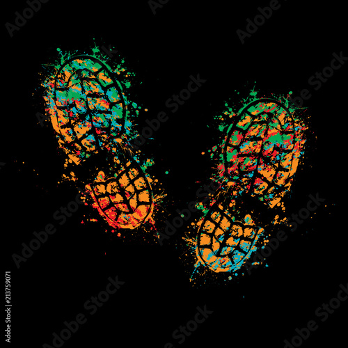 Grunge colorful shoes background