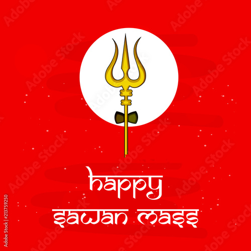 Illustration of hindu festival Sawan Mass Background