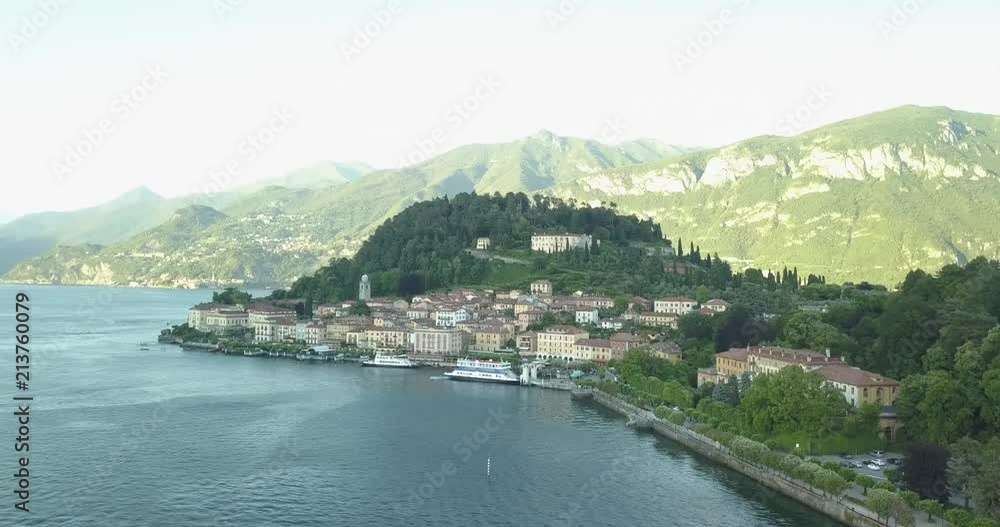 Shooting from a drone over the Lake Como of Italy. Landscape Italy. Shooting from a drone over the Lake Como of Italy. Landscape Italy.