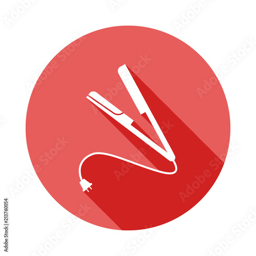 straightening forceps long shadow flat icon. Element of barber icon for mobile concept and web apps. Long shadow straightening forceps  icon can be used for web and mobile