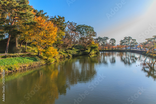 秋の高田城の風景