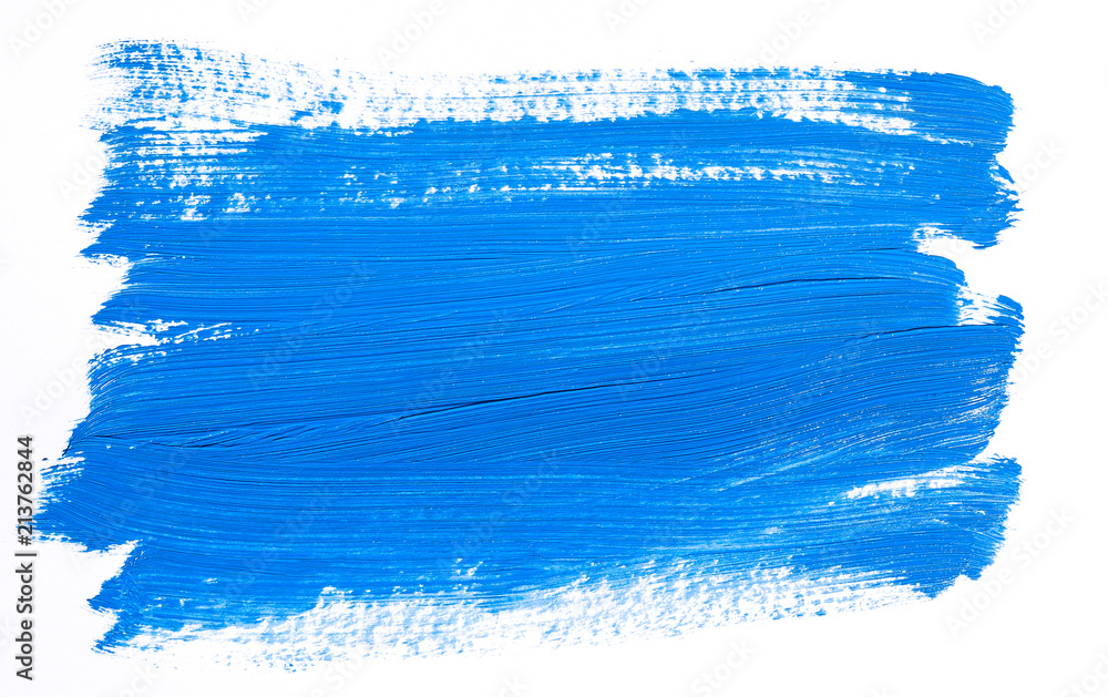 Blue brush stroke isolated over white background - obrazy, fototapety, plakaty 