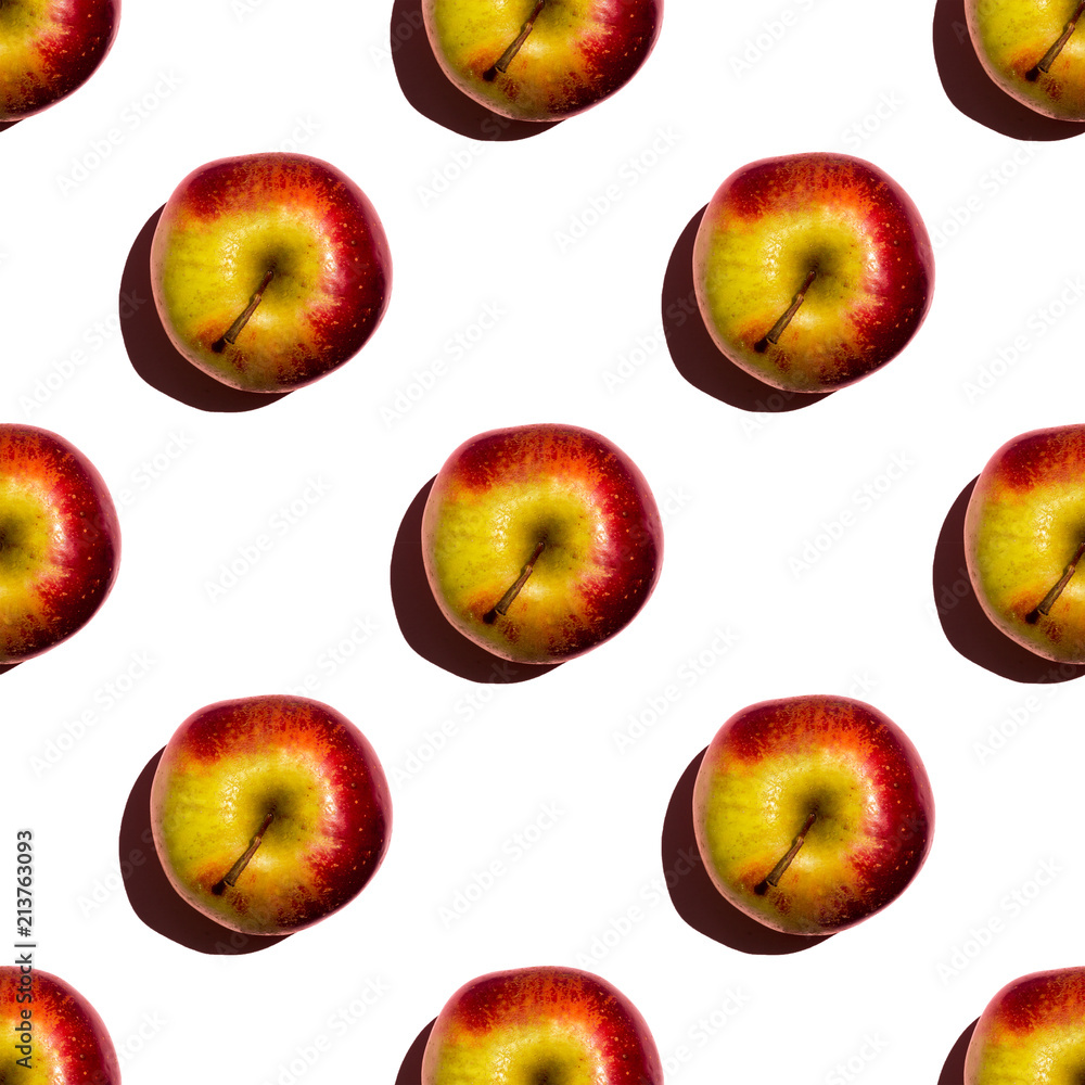 Seamless pattern of apples on green background Seamless pattern of apples on green background