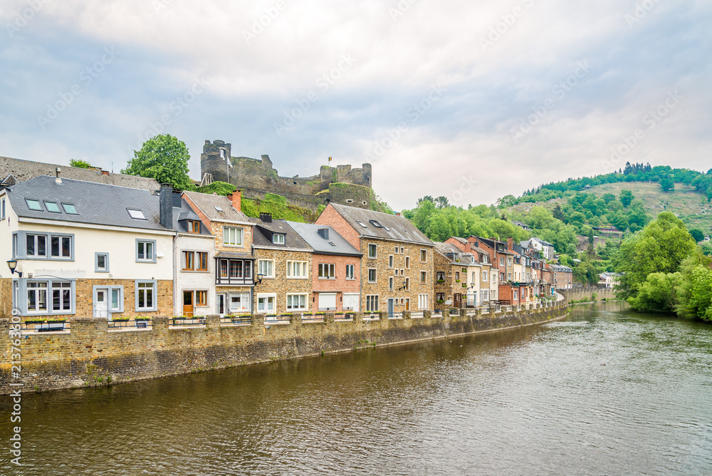 Bank Ourthe river in La Roche en Ardenne - Belgium