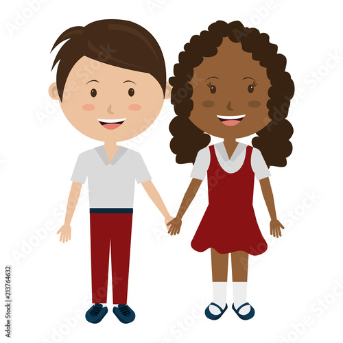 students couple avatars characters