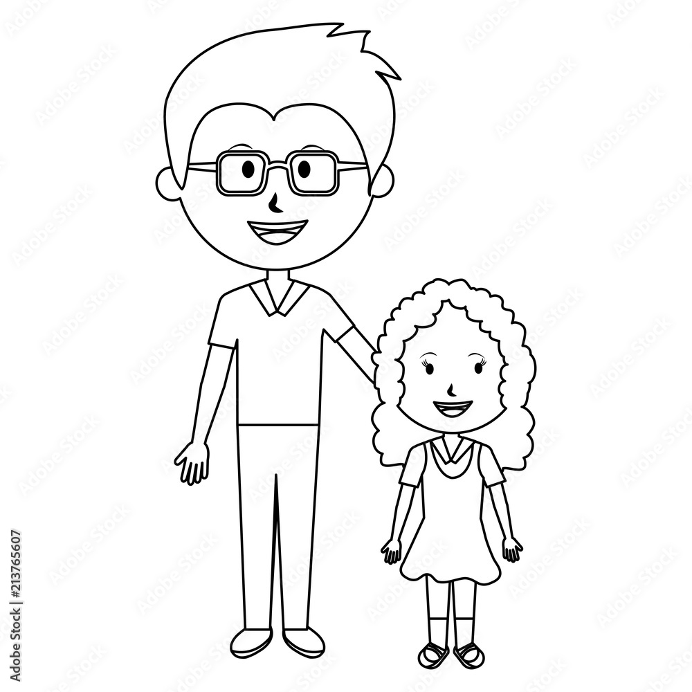 man teacher with girl student man teacher with girl student