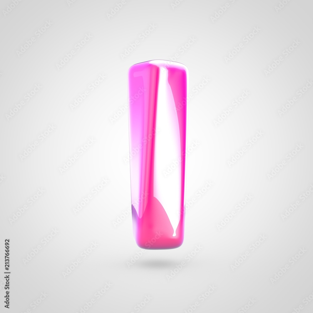 Pink letter I uppercase isolated on white background. Pink letter I uppercase isolated on white background.