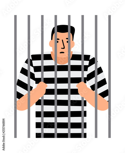 Criminal man in jail