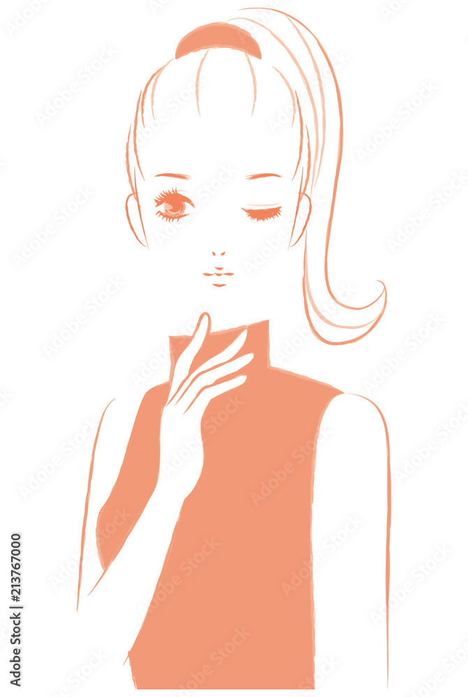 ハイネックを着た女性