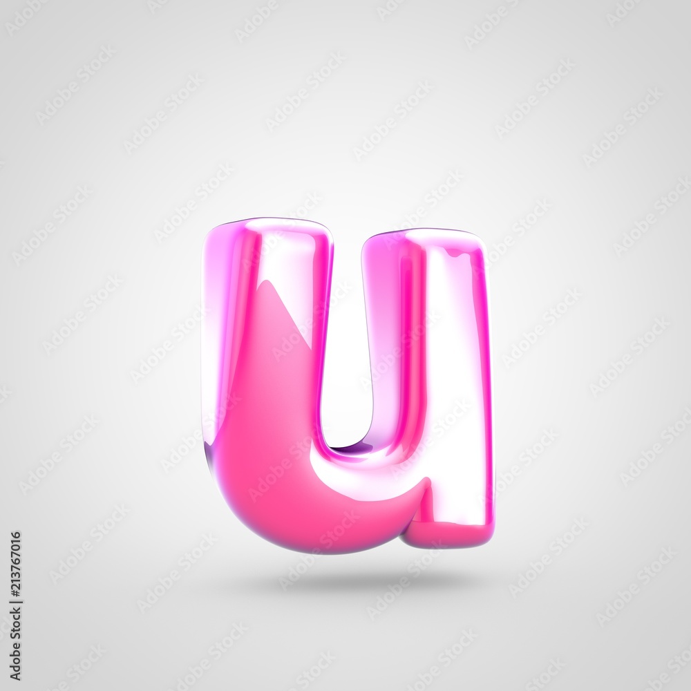 Pink letter U lowercase isolated on white background. Pink letter U lowercase isolated on white background.
